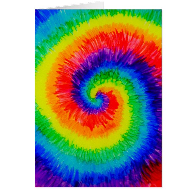 Cartão Tinta de Álcool Rainbow Tie-Dye (Frente)