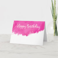 Tinta em Aquarela Rosa Manchas Feliz Aniversário