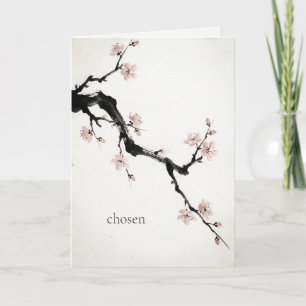 Cartão Tinta Sumi-E Flor de Cerejeira Escolhida da Ga