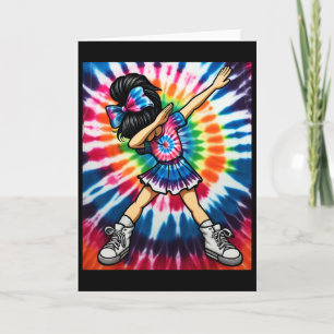 Cartão Tinta Tie Dye Fofo Dabbing Cheerleader Dança Lider