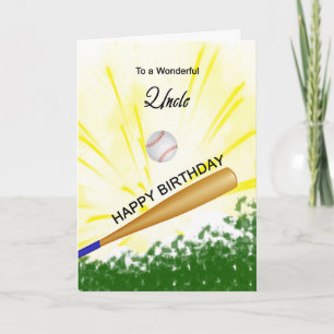Cartão Tio Baseball Birthday Card
