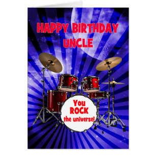Cartão Tio Birthday Você Agita Tambores