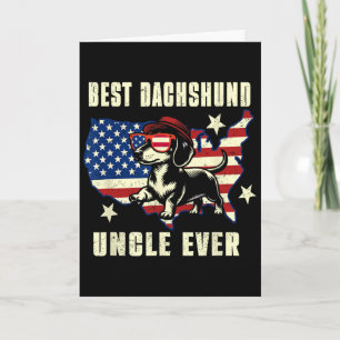 Cartão Tio Dachshund Mais Bonito de Todos Bandeira Americ