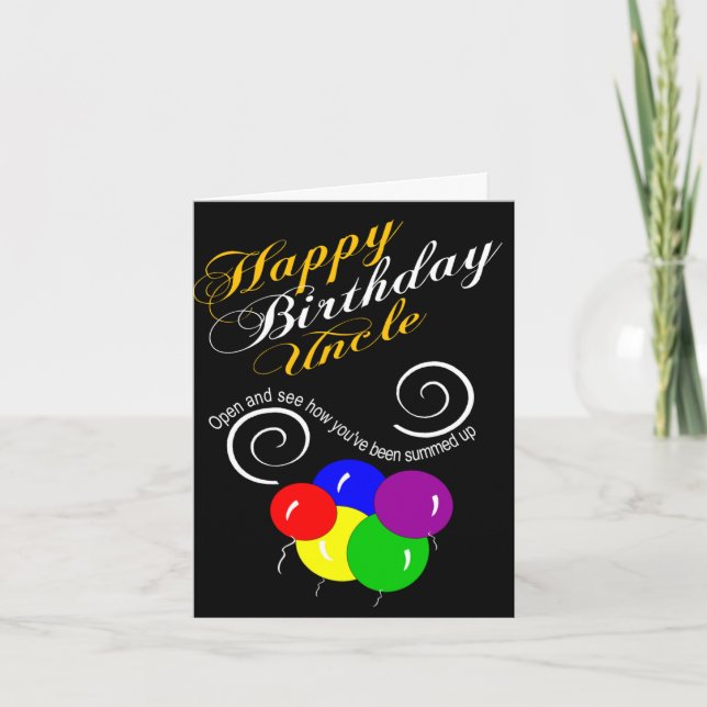 Cartão tio de feliz aniversário engraçado (Frente)