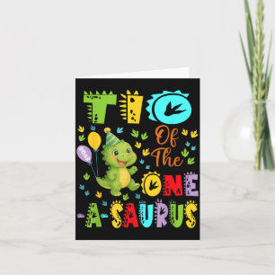 Cartão Tio do One-A-Saurus no 1º Aniversário do Menino Di