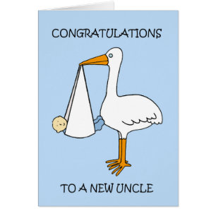 Cartão Tio novo ao menino de bebê