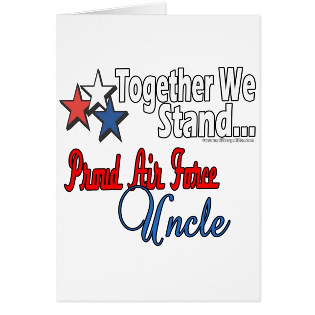 Cartão Tio orgulhoso da força aérea (Frente)