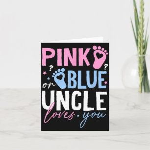 Cartão Tio rosa ou azul ama revelação do sexo novo tio