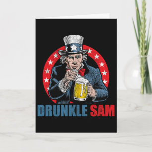 Cartão Tio Sam Bêbado Engraçado 4 De Julho Tio Sam Cervej