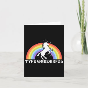 Cartão Tipo Maravilhoso Diabetes Unicorn Rainbow Awa