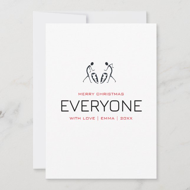 Cartão tipografia, baterões Silhouette Natal (Frente)