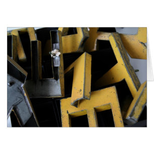 Cartão Tipografia de Abstrato de Jogos de Metal Letters