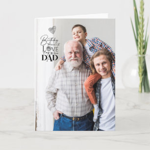 Cartão Tipografia de Aniversário de Pai Minimalista Foto
