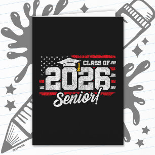 Cartão Tipografia de Formatura da Turma de 2026 Veterana