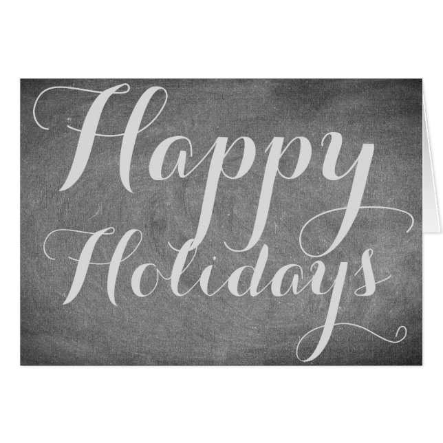 Cartão Tipografia de Quadro de Natal Feliz Preto (Frente Horizontal)