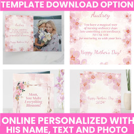 Cartão Tipografia Floral Moderna e Sofisticada