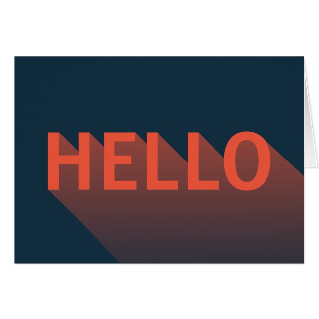 Cartão Tipografia Moderno Dark Blue e Orange Hello (Frente Horizontal)