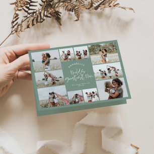 Cartão Típografia multimãe verde-sábio moderna