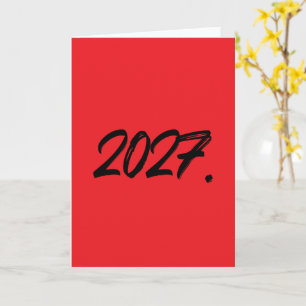 Cartão Tipografia Pincel Tinta Ano De 2027