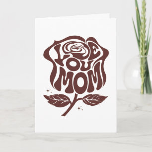 Cartão Tipografia Rosa de Amor Você Mãe