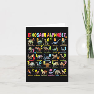 Cartão Tipos De Dinossauros Alphabet A-z Abc Dino Boys Cr