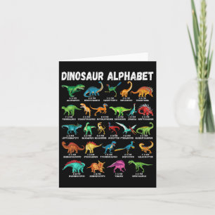 Cartão Tipos De Dinossauros Alphabet A-z Abc Dino Identif