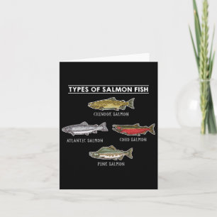 Cartão Tipos De Peixes De Salmão Para A Pesca Do Salmão