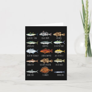 Cartão Tipos De Peixes Válidos Espécies Biológicas Pesca 
