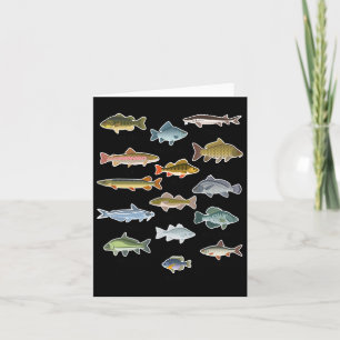 Cartão Tipos De Pesca De Peixes Águas frescas