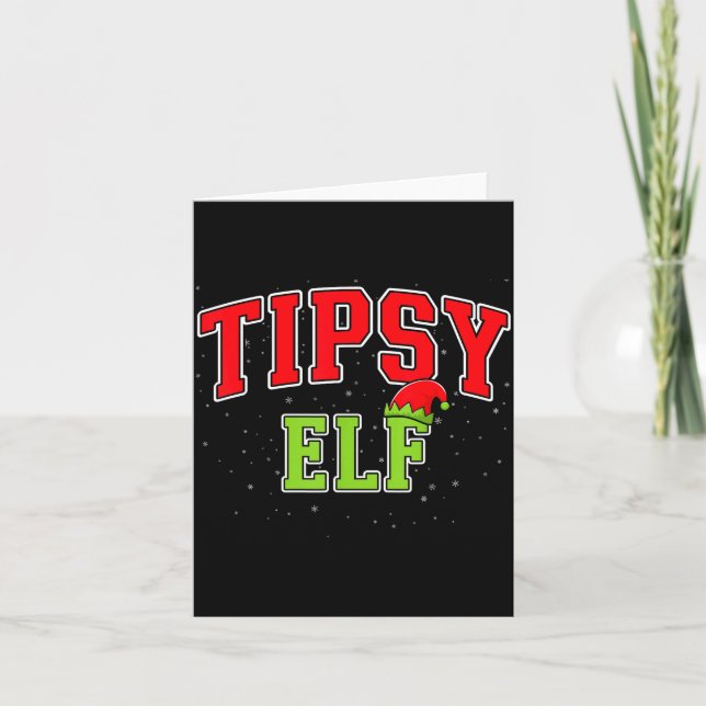 Cartão Tipsy Elf Christmas Family Matching Group Xmas  (Frente)