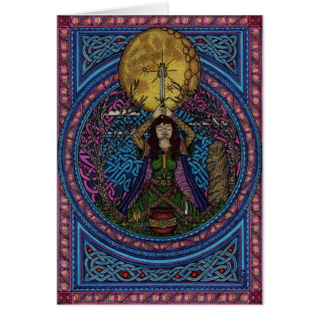 Cartão tirando abaixo da lua, rb do hedgewitch (Frente)