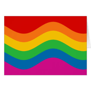 Cartão Tiras de arco-íris onduladas