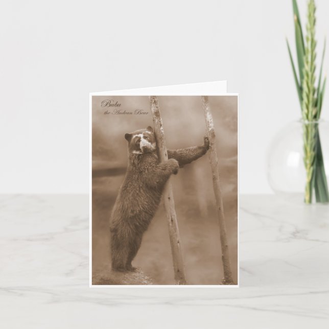 Cartão Tire uma dose - Bubu, sepia notecard (Frente)