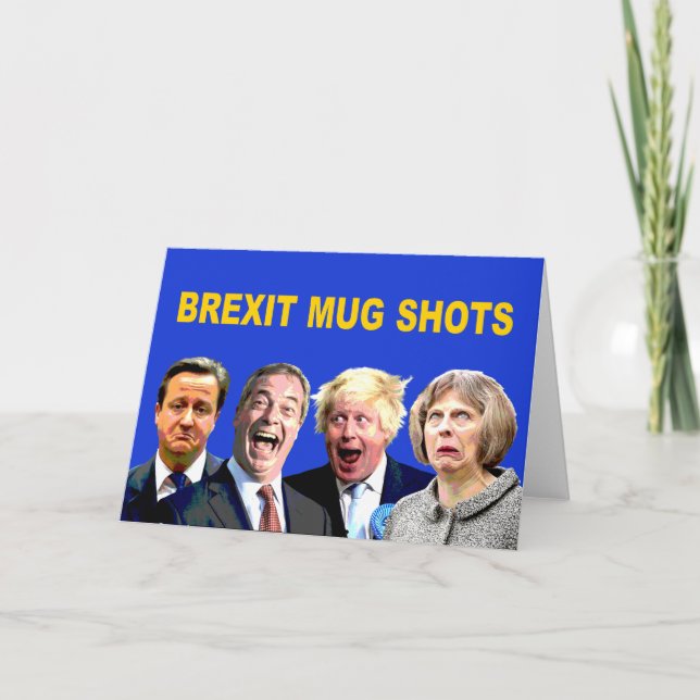 Cartão TIROS de CANECA de BREXIT, mensagem do referendo (Frente)