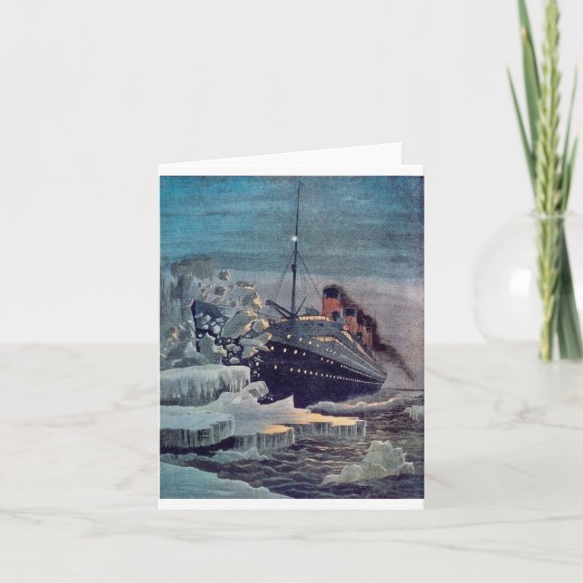 Cartão Titanic Hits Iceberg (Frente)