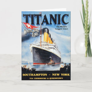 Cartão Titanic White Star Line - Maior Transatlântico do 