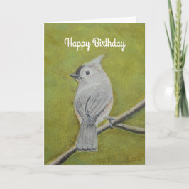Cartão Titmouse tufado em Pastel Suave