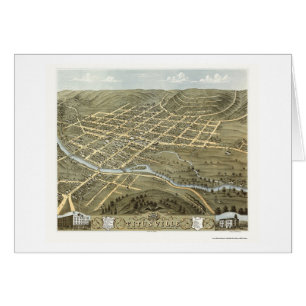 Cartão Titusville, mapa panorâmico do PA - 1871