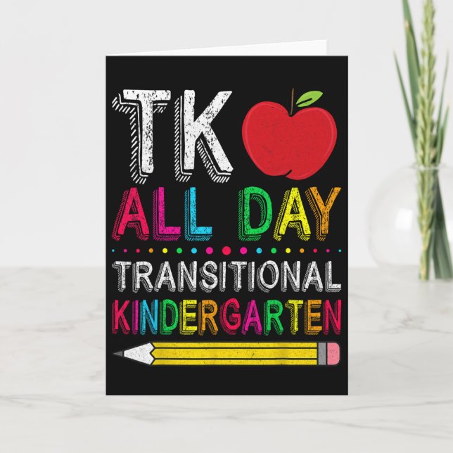 Cartão Tk All Day Transition Kindergarten Teacher Student (Frente)