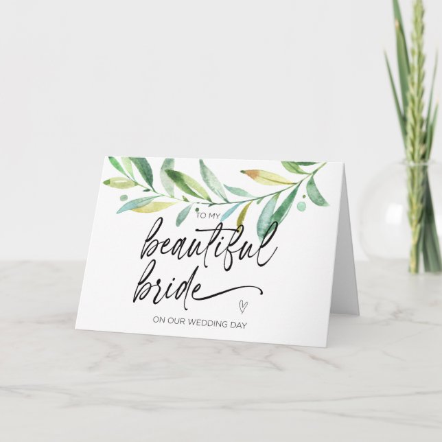 Cartão To My Beautiful Bride Wedding Gift from Groom Card (Frente)