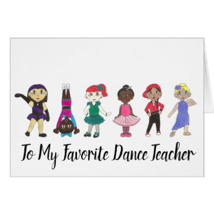 Cartão To My Favorite Dance Teacher Ballet Tap Jazz Acro