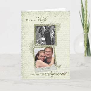 Cartão To Wife on __th Anniversary - Custom Then & Now
