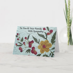 Cartão To You & Your Family with sympathy card