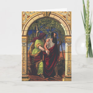 Cartão Tobit Cego e Esposa Anna, Religião Vintage