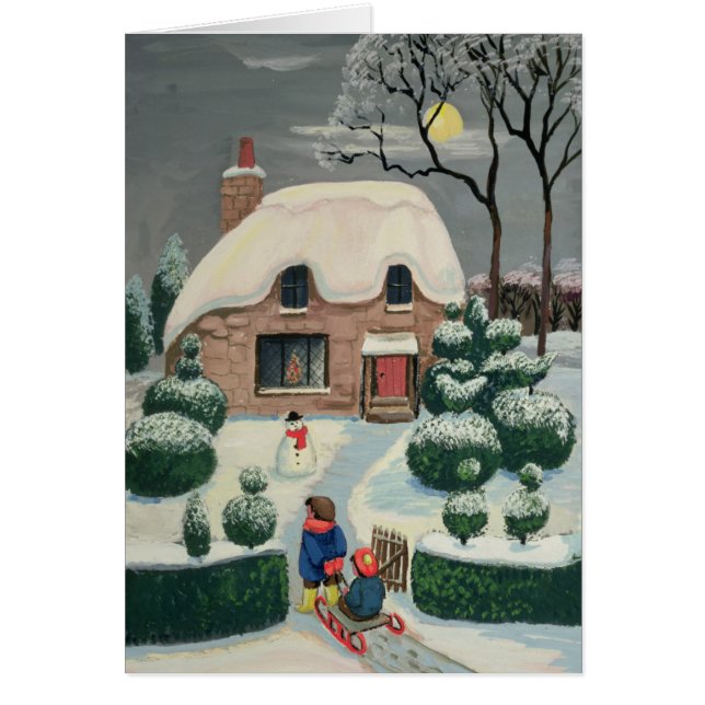 Cartão Tobogganing (Frente)