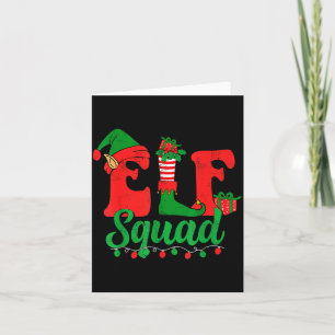 Cartão Toca do Papai Noel da Equipe do Elfo Engraçado Fam