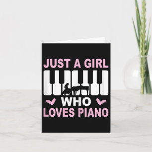 Cartão Toca Piano Menina Pianista Mulher