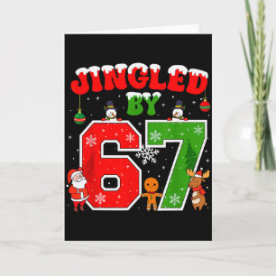 Cartão Tocado Por 67 Seis Sete Meme Divertido 6 7 Natal