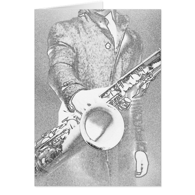 Cartão tocador de saxofone (Frente)