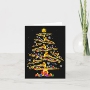 Cartão Tocador de Trombone de Natal Árvore de Natal Jazz